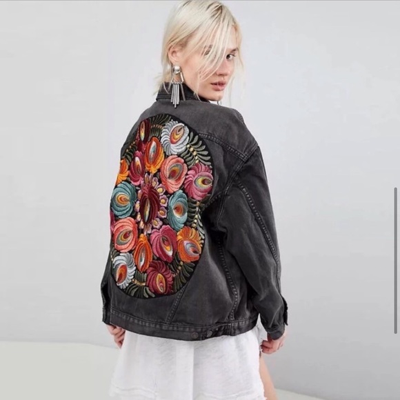5 Star Rated New Bohemian Embroidered Denim Jean Jacket - Picture 4 of 17